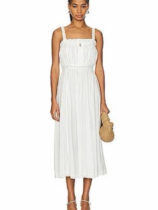THE GREAT. Dresses & Skirts - The Great Ivory Cream Maxi Sundress with Lace Trim, Size S, NWT